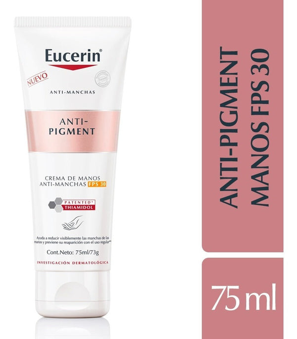 Eucerin ANTI-PIGMENT Hand Cream 50ml - Reduces Dark Spots, 24H Hydration, SPF30 UVA