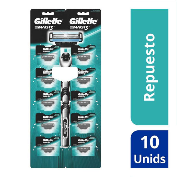 Gillette Mach3 Shaver Cartridges for a Closer and Comfortable Shave pak 10 units