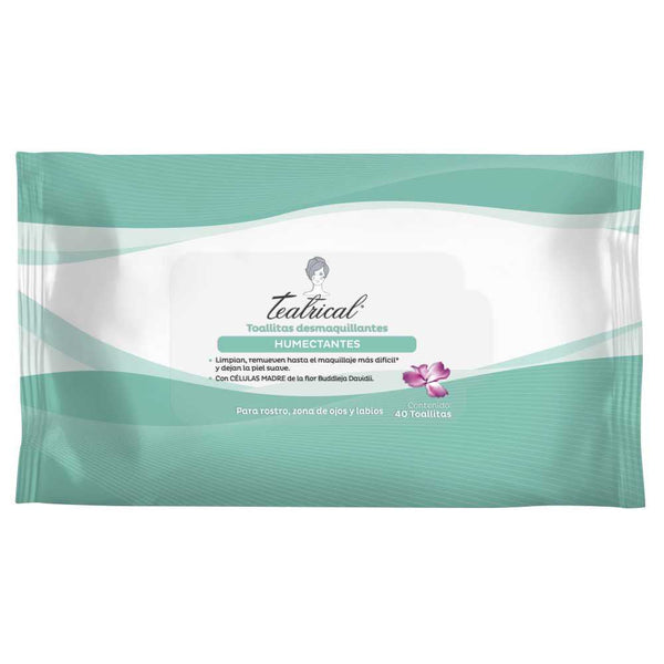 Teatrical Hypoallergenic Fragrance-Free Moisturizing Makeup Remover Towels (40 Units Ea.)