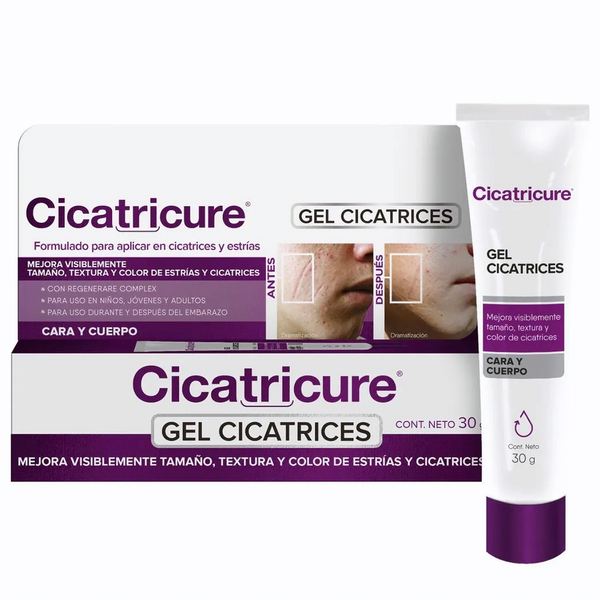 Cicatricure Face & Body Scar Gel(30Gr / 1.05Oz) Visibly Reduces Old & New Scars, Stretch Marks, Surgery Marks, Injuries, Burns and Acne Scarring -