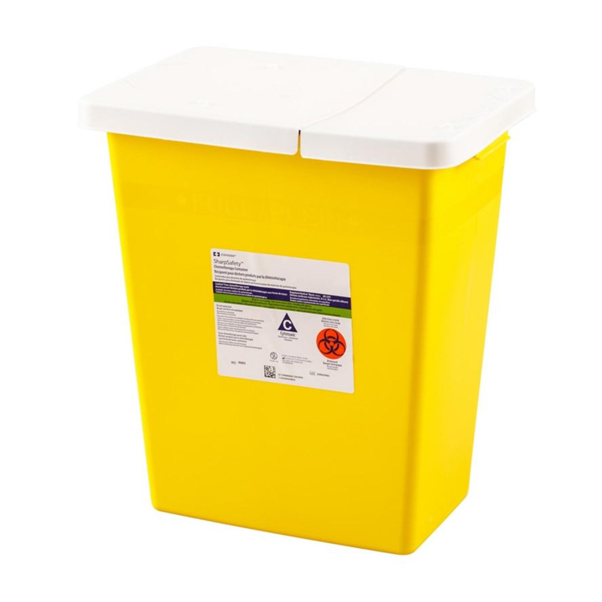 SharpSafety™ Chemotherapy Waste Container 8-Gallon with Hinged Lid