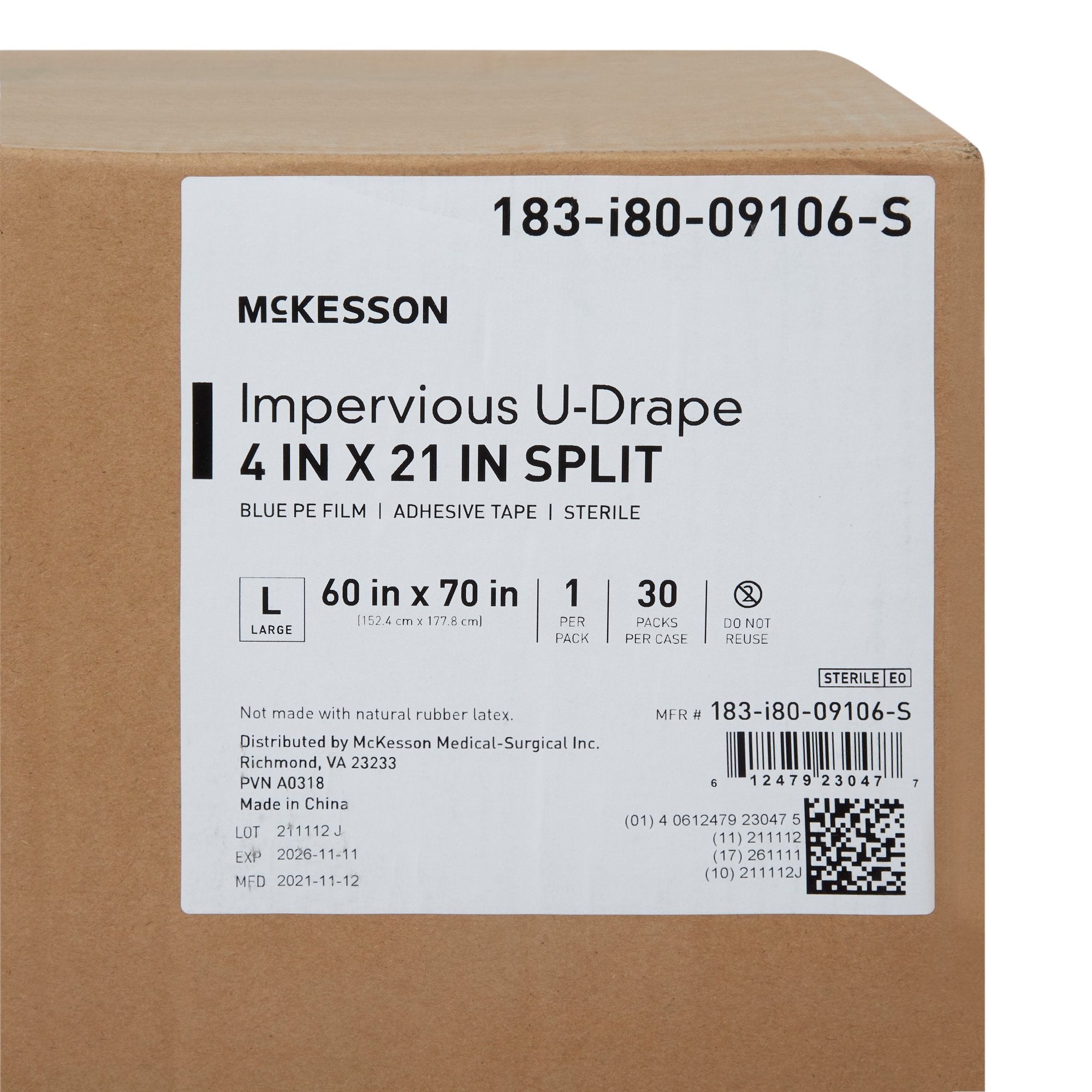 McKesson Sterile Impervious Orthopedic U-Drape, 60 x 70 Inch (30 Units)