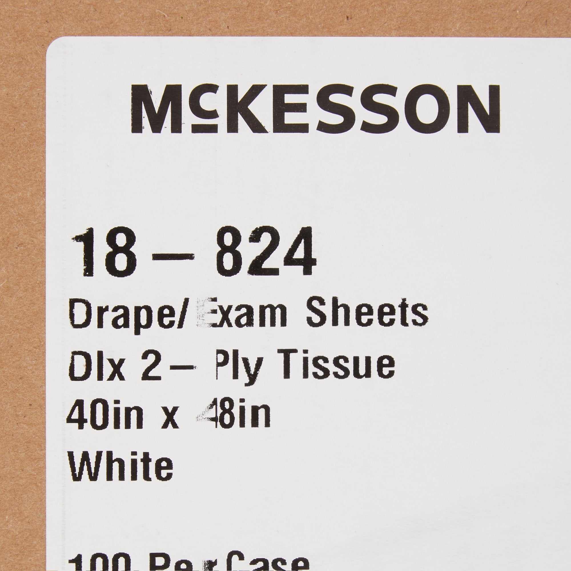 McKesson Nonsterile Physical Exam Drapes, 40x48 Inch, White - Pack of 100