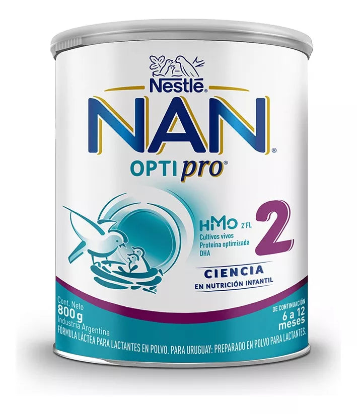 Nestle Nan Optipro 2 Infant Formula Milk Powder Premium (800G / 28.21oz) A Combination of Proteins, Prebiotics, Vitamins & Minerals for Healthy Growth for Formula 6-12 Months