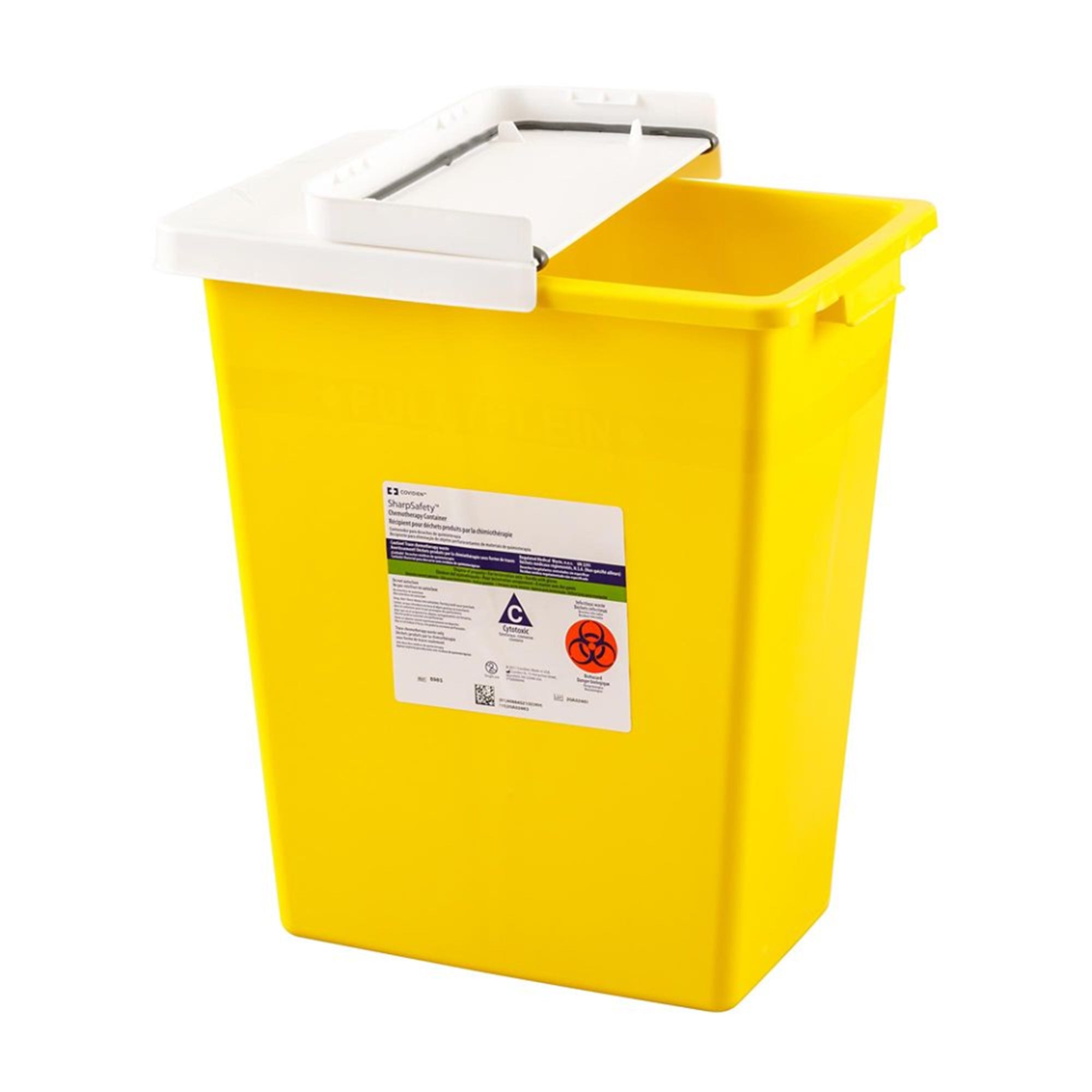 SharpSafety™ 8 Gallon Chemotherapy Waste Container with Hinged Lid