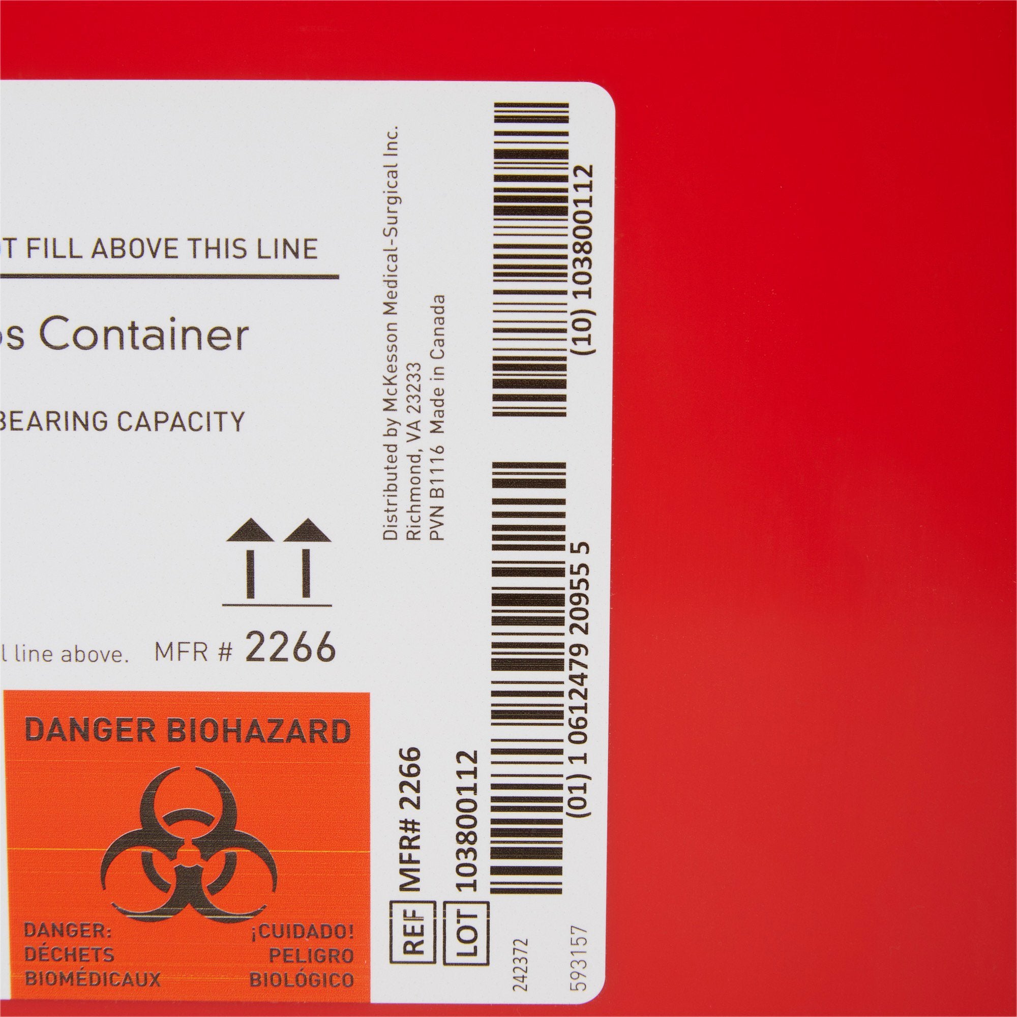 McKesson Prevent® Sharps Container, 8 Gallon, 13-1/2 x 17-3/10 x 13 Inch (1 Unit)