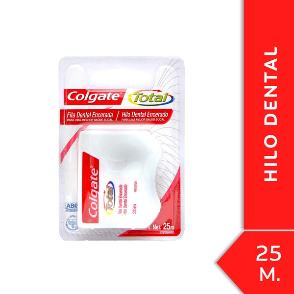 25 Meters Colgate Dental Floss Total ‚Easy to Use, Single Filament PTFE Fiber, Plaque & Inflammation Reduction