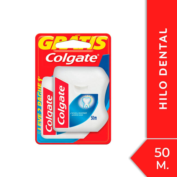 Colgate Dental Floss 50M Promo - Take 2 Pay 1 - Special PTFE Fiber, Slides Easily, Removes Plaque & Bacteria, Mint Flavor