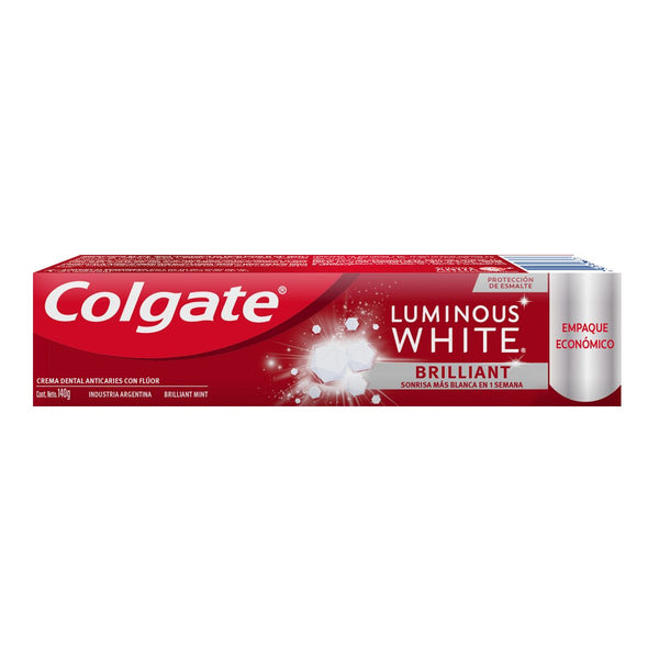 Colgate Luminus White Toothpaste (140Ml/4.73Fl Oz): Alcohol-Free, No Artificial Colors, Gluten-Free, Vegan-Friendly