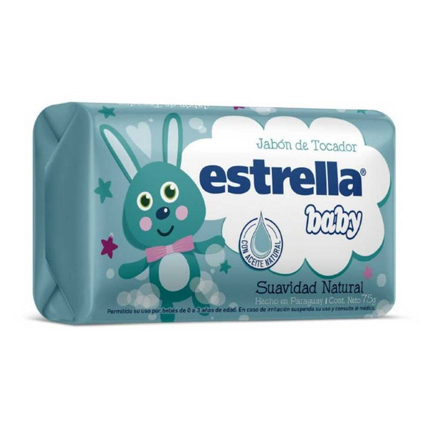 Estrella Baby Soft Natural Toilet Soap (75gr/2.53oz): Hypoallergenic, pH Balanced, Non-Greasy Formula
