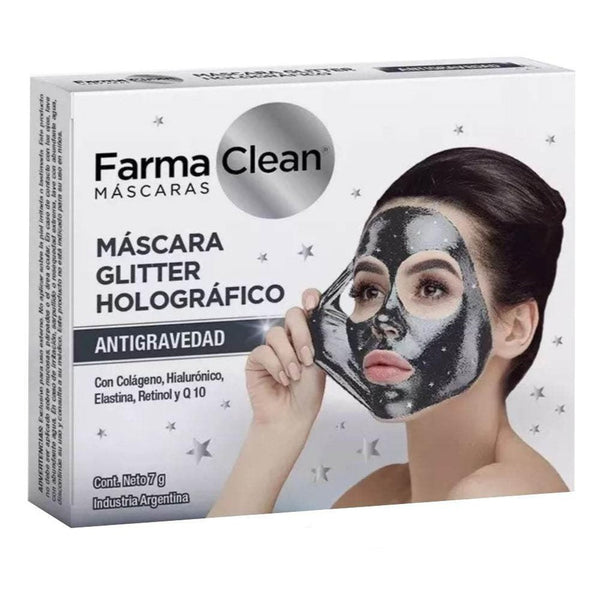 Farmaclean Glitter Antigity Mask with Collagen, Retinol and Coenzyme Q10 - 2 Units Each - Anti-Aging, Hydrating and Soothing Properties
