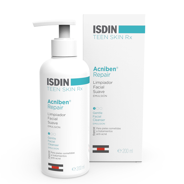 Isdin Acniben TS Repair Emulsion Cleansing - 180ml / 6.08 Fl Oz -for Skin Sensitivity & Reactivity