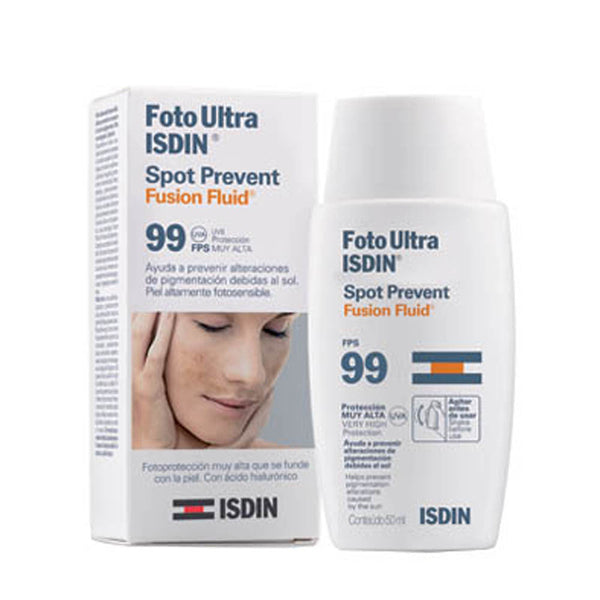 Isdin Photo Ultra Spot Prevent SPF99 - 50ML/1.69FL Oz - Paraben-Free, Non-Greasy, Hypoallergenic Sunscreen