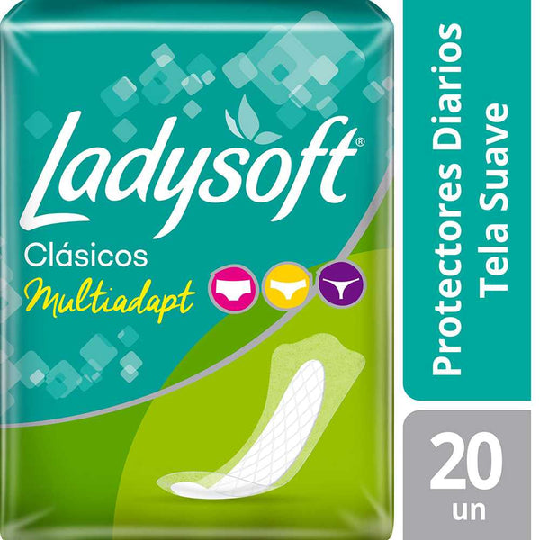 Ladysoft Multiadapt Soft Daily Protectors (20 Units) - Reusable, Breathable, Odor Control & Hypoallergenic Protection