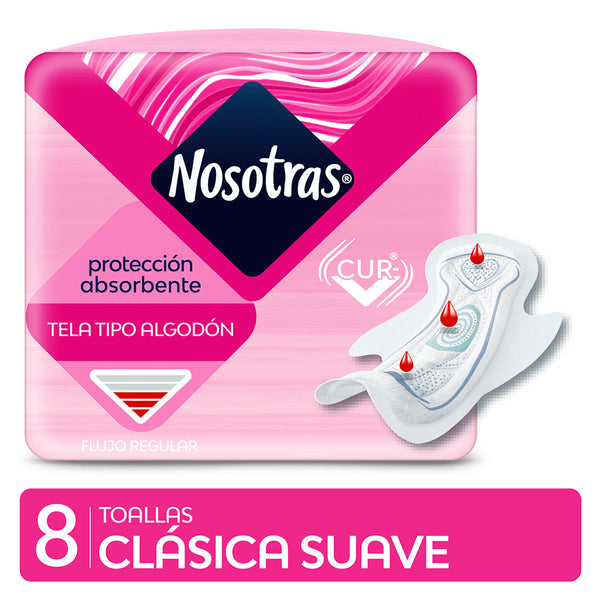 Nosotras Women's Towel: 8 Units of Classical Cotton Fabric Towels for Maximum Coverage and Durability