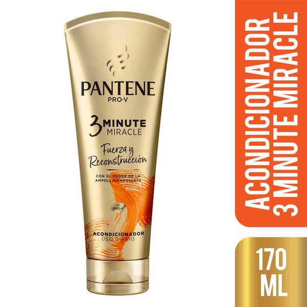 Pantene 3 Minute Miracle Strength & Reconstruction Conditioner (170ml/5.74fl oz) - Pro-Vitamin B5, Antioxidants, No Parabens, Dyes or Mineral Oils