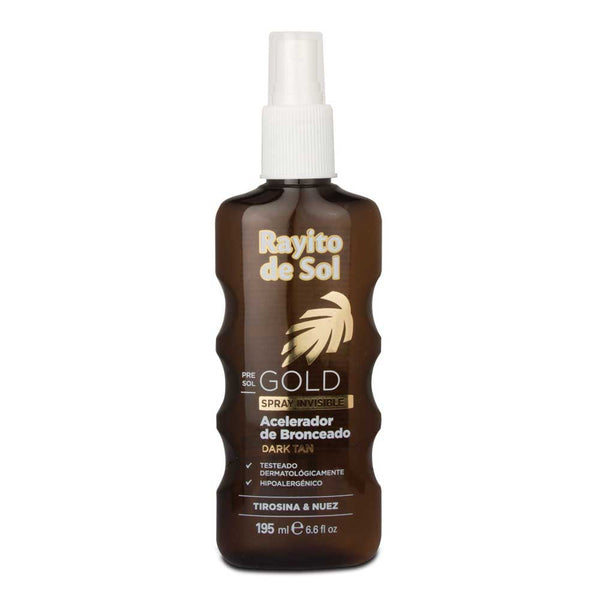 Rayito De Sol Gold Tanning Accelerator Spray (195ml / 6.59fl oz) - Fast Tanning, Moisturizing & Nourishing Skin with Natural Ingredients