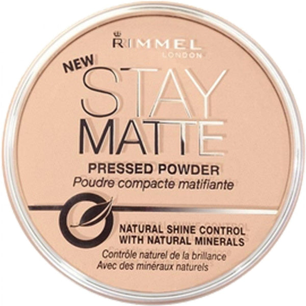 Rimmel Compact Powder Stay Matte Silk 005 Beige 14G/0.49Oz | Non-Comedogenic, Oil-Free, Long-Lasting, Blendable Powder