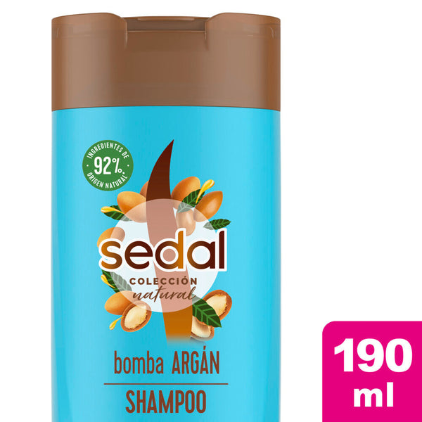 Sedal Shampoo Bomba Argan: 92% Natural Ingredients for Strong, Soft & Shiny Hair 190Ml / 6.42Fl Oz