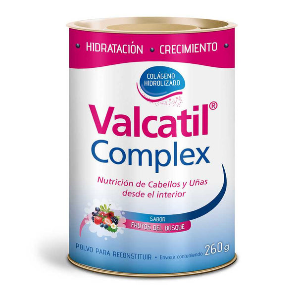 Valcatil Complex Fruits of the Forest Supplement: 260gr/8.79oz Powder with Hydrolyzed Collagen, Amino Acids, Vitamins, Minerals & Natural Formula
