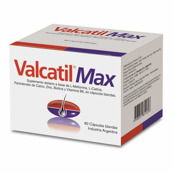 Valcatil MAX Healthy Hair and Nails Supplement: Advanced Formula with Amino Acids, Vitamins and Minerals (60 Tablets Ea.) - Best Hair & Nail Health Supplement