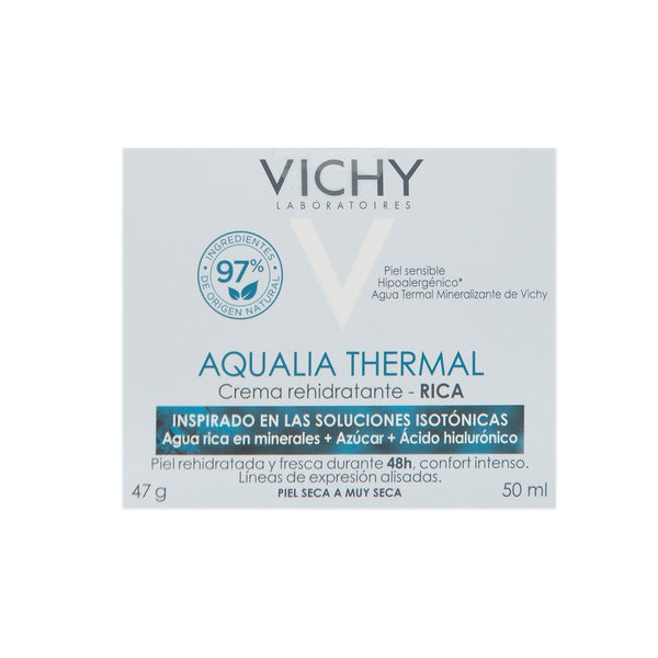 Vichy Aqualia Thermal Dynamic Riche Cream - 50ml/1.69Fl Oz, 24hr Hydration, Paraben-Free & Hypoallergenic