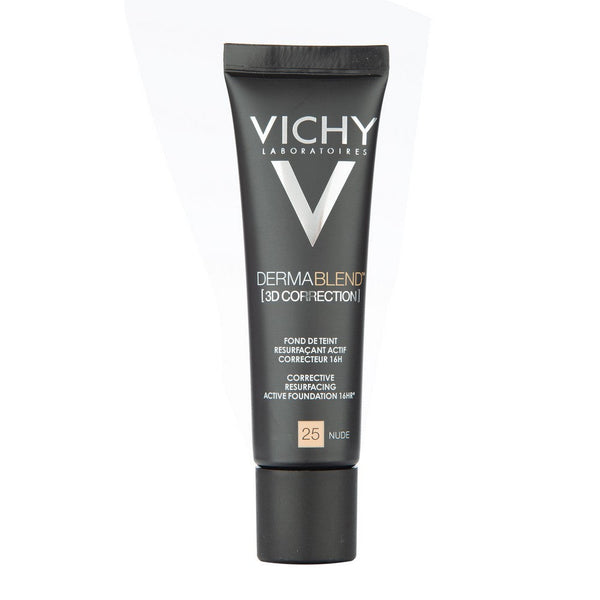 Vichy Dermablend 3D Correction Nude Foundation | 30Ml / 1.01Fl Oz | Non-Comedogenic, Hypoallergenic, SPF 25, Waterproof, Sweat Resistant, 16 Hours Coverage, 12 Shades | Fragrance-Free & Oil-Free